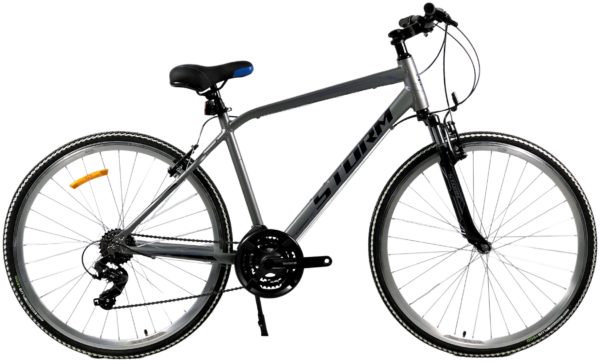 Rower STORM CROSS AERO 1.0 19 28 srebrny mat 2025