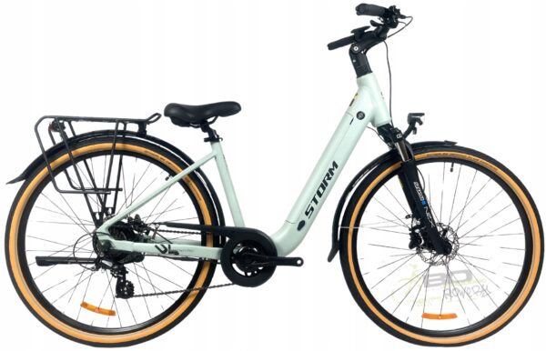Rower elektryczny STORM E-DIAMOND PRO LADY 17″ 28″ jasna oliwka mat 2025